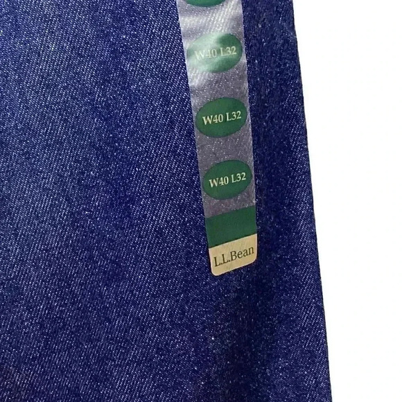 LL Bean Double L Men 40 X 32 Relaxed Straight Jeans Blue Cotton Dark Wash NEW - Picture 8 of 10